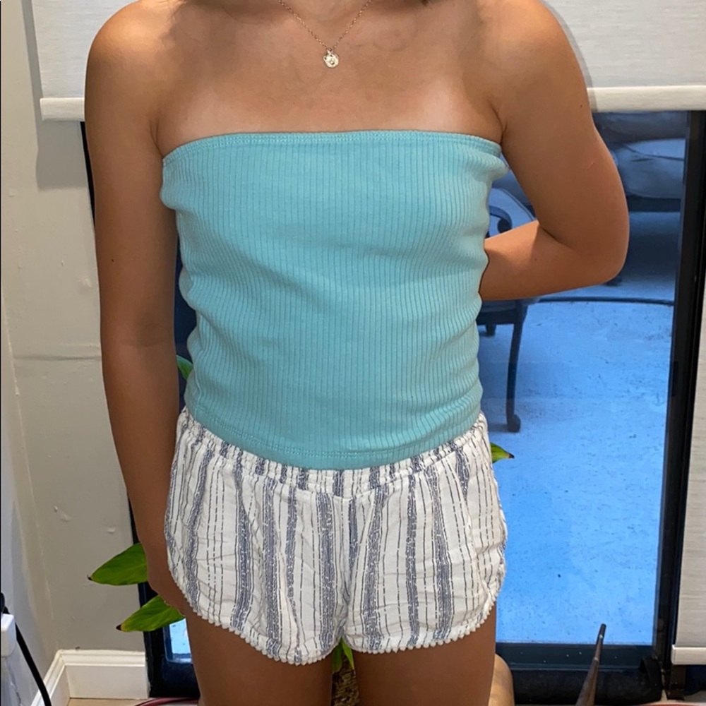 hollister light blue tube top
